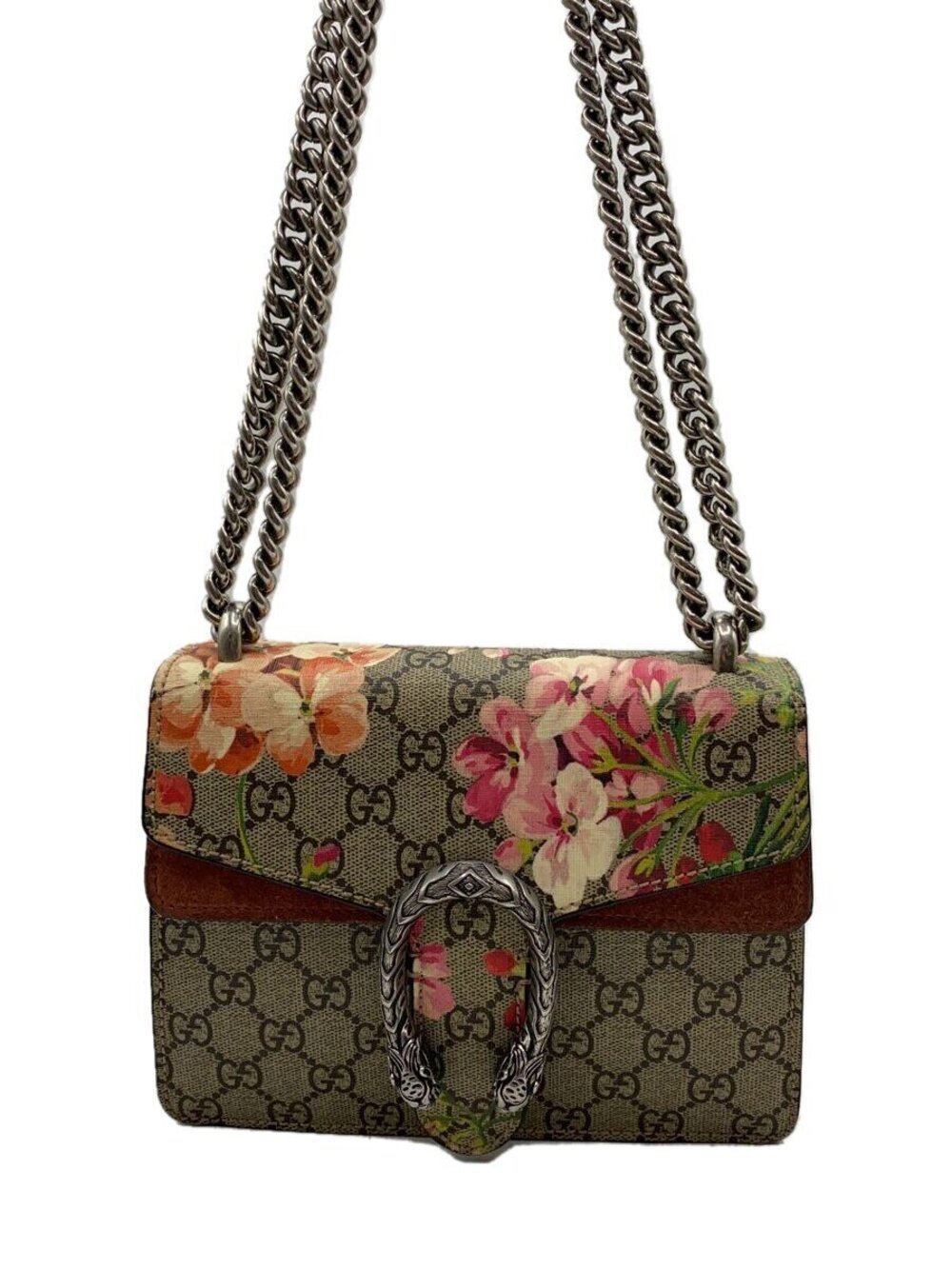 Gucci Dionysus GG Supreme Blooms Bag tiger head pink Flower